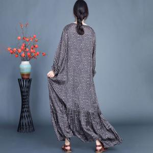 Tree Branch Patchwork Loose Elegant Maxi Dress