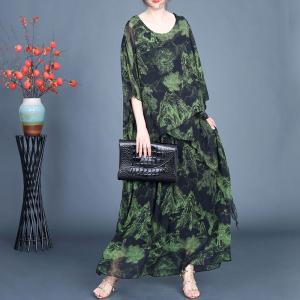 Modest Fashion Silk Layering Spring Dress