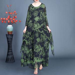 Modest Fashion Silk Layering Spring Dress