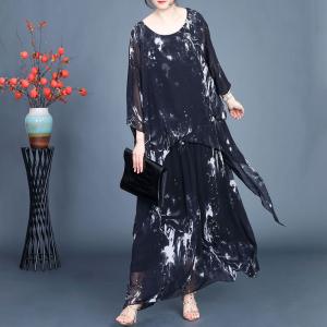 Modest Fashion Silk Layering Spring Dress