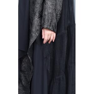 Silk Flouncing Elegant Black Cardigan