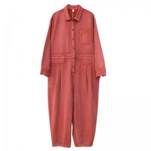 Empire Waist Polo Neck Loose Casual Jumpsuits