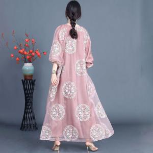 Round Flowers Embroidery Loose Elegant Cardigan