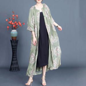 Round Flowers Embroidery Loose Elegant Cardigan