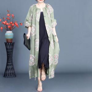 Round Flowers Embroidery Loose Elegant Cardigan