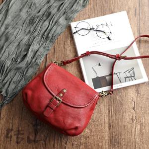 Street Fashion Cowhide Leather Saddle Bag