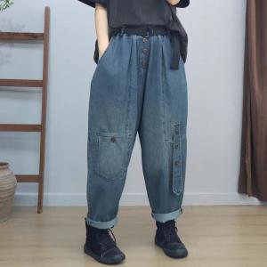 Denim Ribbon Stone Wash 90s Mom Jeans