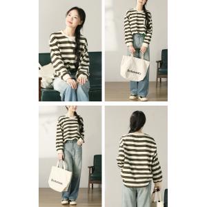 Chest Pocket Chunky Striped Cotton Sweatshirt