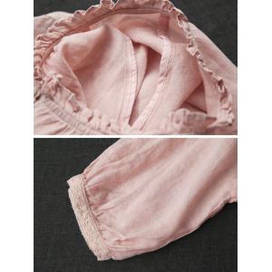 Loose-Fit Pink Short Linen Shirt