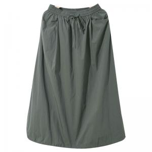 High Waist Gray A-Line Bud Skirt