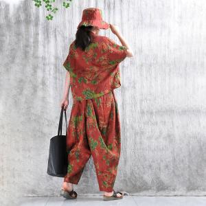 Organic Linen Handmade Printed Customized Elephant Pants