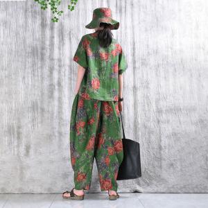 Organic Linen Handmade Printed Customized Elephant Pants