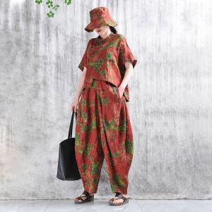 Organic Linen Handmade Printed Customized Elephant Pants