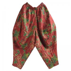 Organic Linen Handmade Printed Customized Elephant Pants