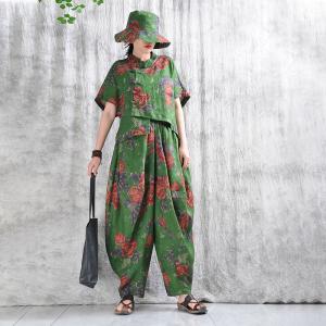 Organic Linen Handmade Printed Customized Elephant Pants