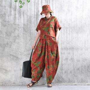 Organic Linen Handmade Printed Customized Elephant Pants