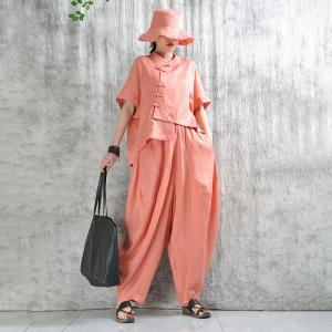 Peach Fuzz Linen Loose Manual Thai Fisherman Pants