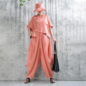 Peach Fuzz Linen Loose Manual Thai Fisherman Pants