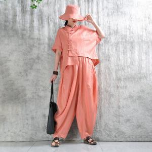 Peach Fuzz Linen Loose Manual Thai Fisherman Pants