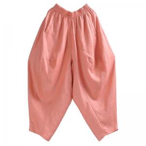 Peach Fuzz Linen Loose Manual Thai Fisherman Pants