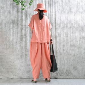 Peach Fuzz Linen Loose Manual Thai Fisherman Pants