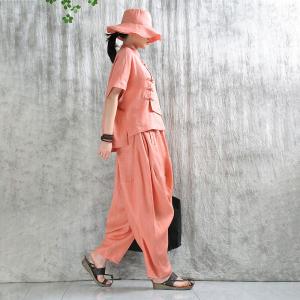 Peach Fuzz Linen Loose Manual Thai Fisherman Pants