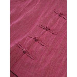 Eastern Buttons Yarn-Dyed Linen Cheongsam Blouse