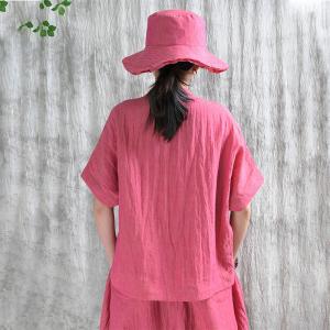 Eastern Buttons Yarn-Dyed Linen Cheongsam Blouse