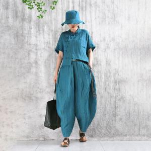 Yarn-Dyed Linen Customized Designer Harem Pants