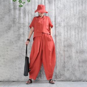 Yarn-Dyed Linen Customized Designer Harem Pants