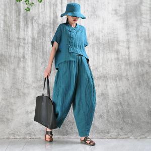 Yarn-Dyed Linen Customized Designer Harem Pants