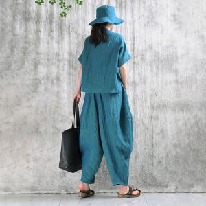 Yarn-Dyed Linen Customized Designer Harem Pants