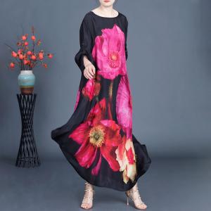 Comfy Elegant Flowers Patterned Resort Dress