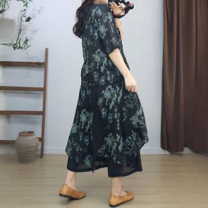 Layered Embroidery Wide Leg Pant Skirt