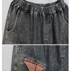 Hip Pockets Baggy Stone Wash Balloon Jeans