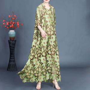 Handmade Tassel Buttons Crochet Lace Boho Dress