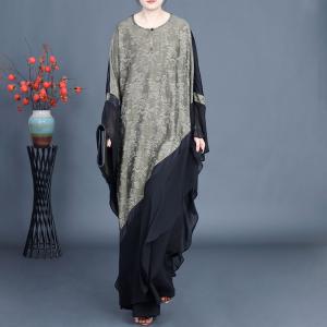 Asymmetrical Flouncing Jacquard Tunic Dress