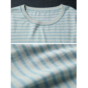 Blue Striped Crew Neck Summer T-shirt