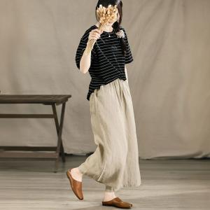 Organic Linen Wide Leg Pants for Women