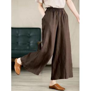 Organic Linen Wide Leg Pants for Women