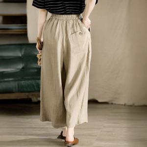 Organic Linen Wide Leg Pants for Women