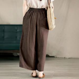 Organic Linen Wide Leg Pants for Women