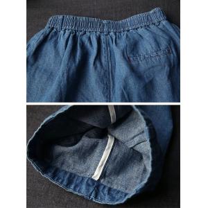 Cozy Casual Cotton Linen Blue Straight Leg Pants