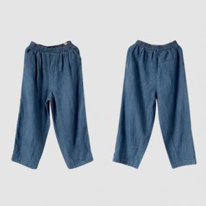 Cozy Casual Cotton Linen Blue Straight Leg Pants