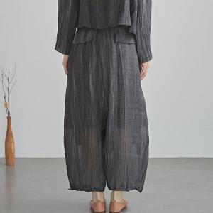 Summer Casual Patchwork Linen Large Ankle Pants