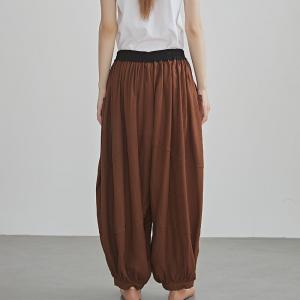 Linen and Mulberry Silk Loose High Rise Harem Pants