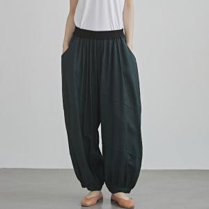 Linen and Mulberry Silk Loose High Rise Harem Pants