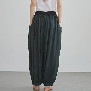 Linen and Mulberry Silk Loose High Rise Harem Pants