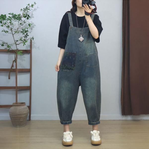 Printed Pocket Loose Gardening Overalls