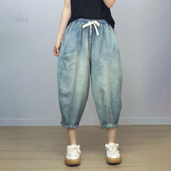 Summer Style Baggy Stone Wash Cropped Jeans